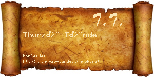 Thurzó Tünde névjegykártya